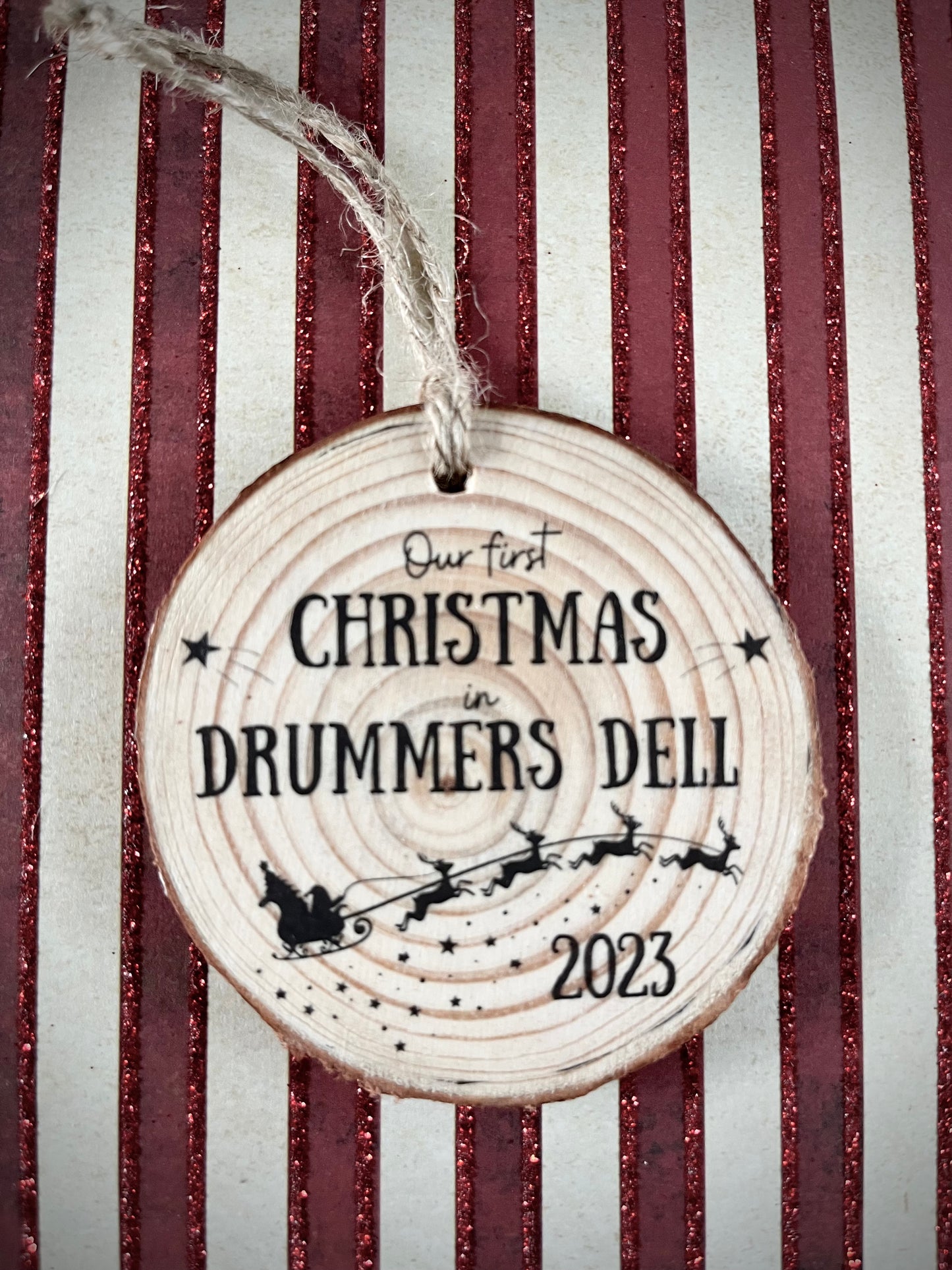 Personalised Rustic Christmas Tree Decoration