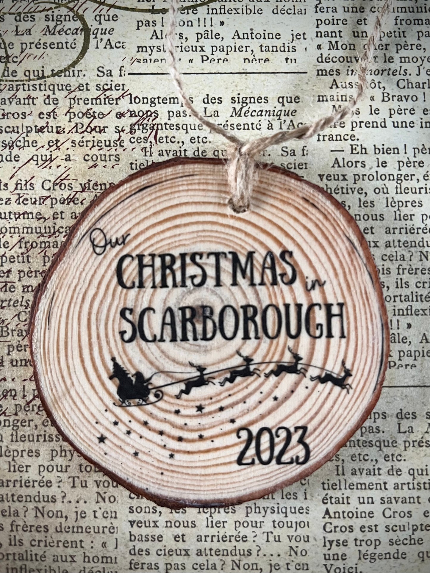 Personalised Rustic Christmas Tree Decoration