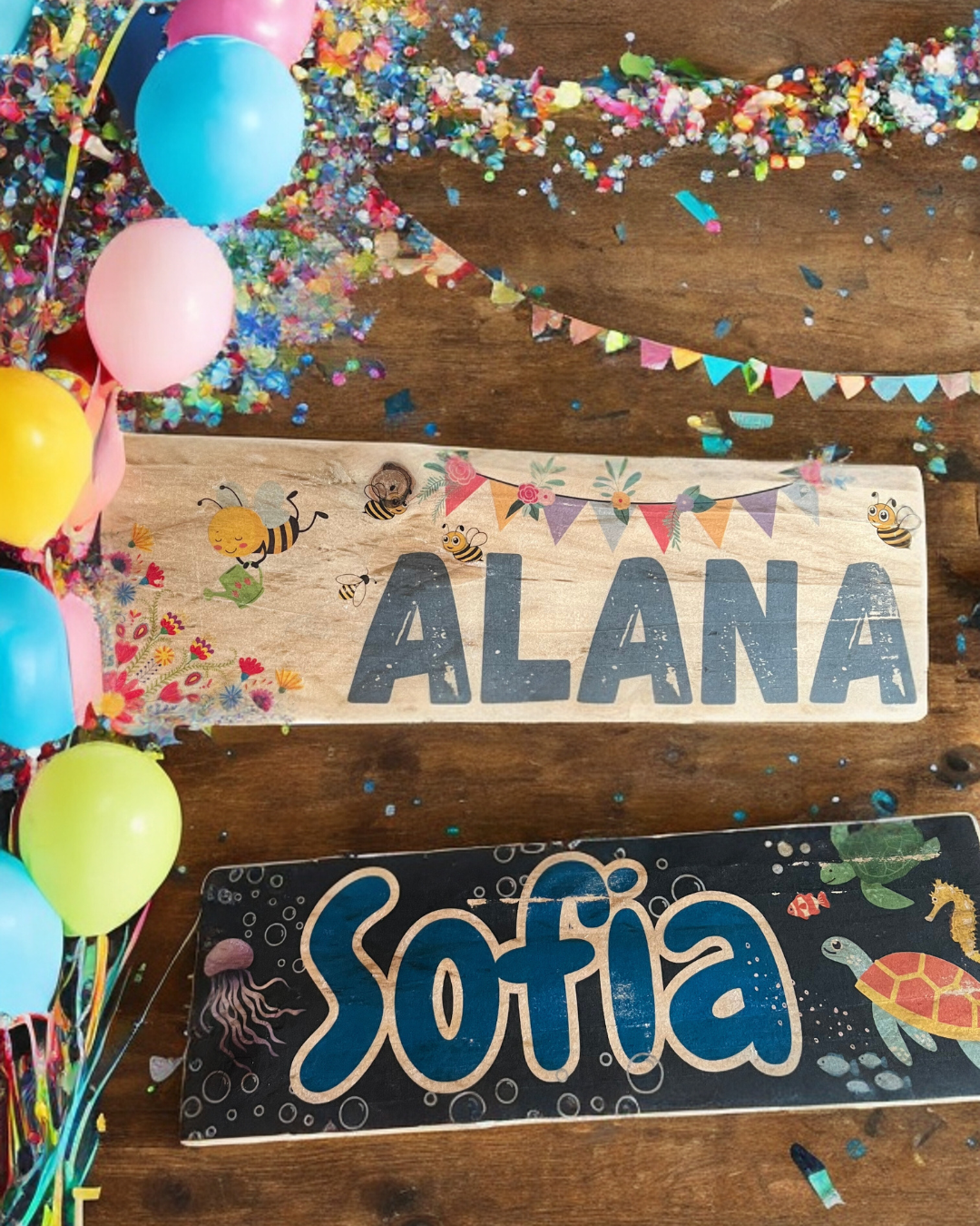 Rustic Personalised Name Block on Reclaimed Wood