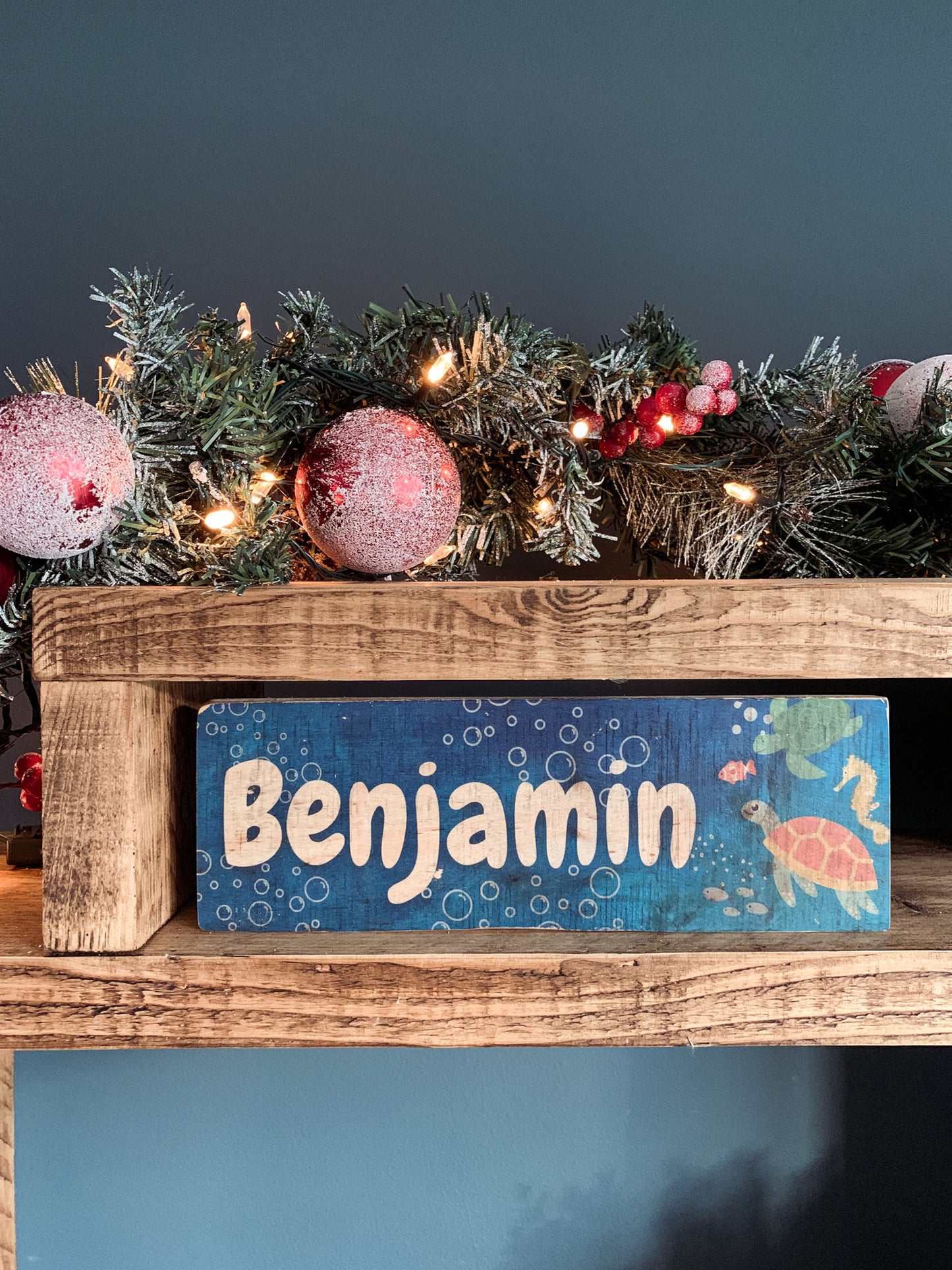 Rustic Personalised Name Block on Reclaimed Wood