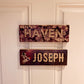Rustic Personalised Name Block on Reclaimed Wood