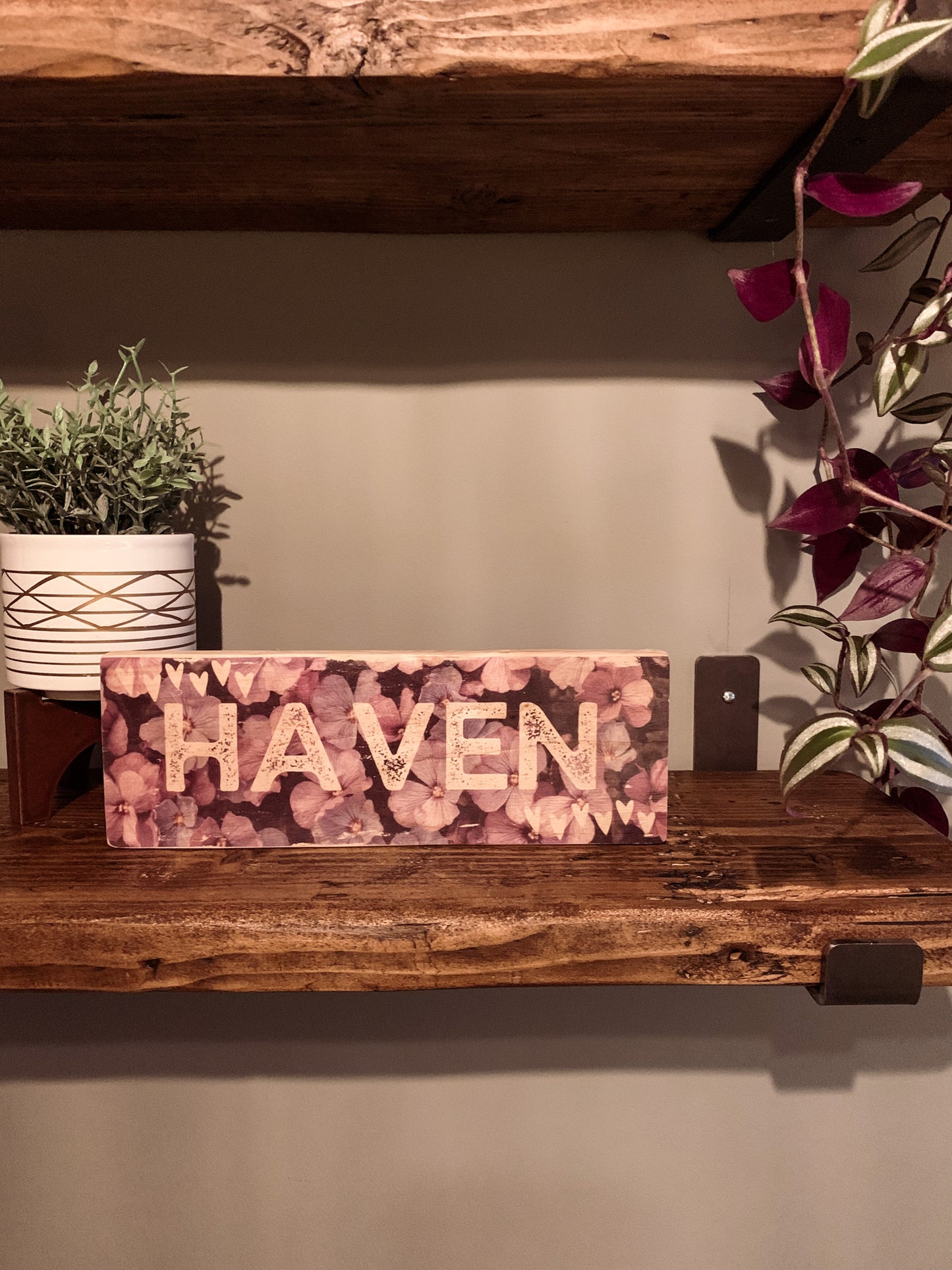 Rustic Personalised Name Block on Reclaimed Wood