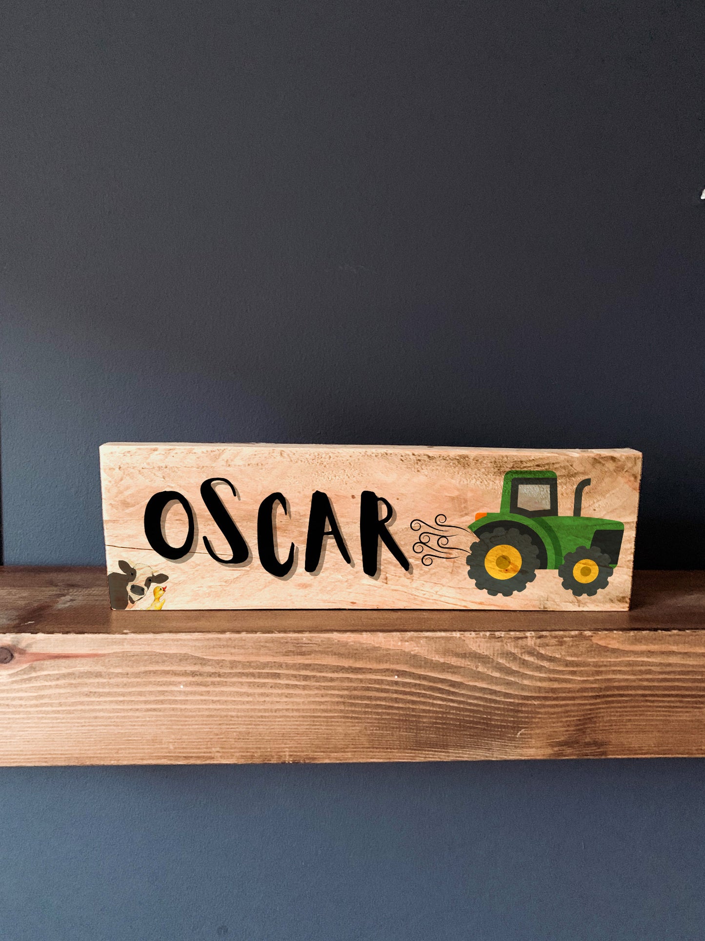 Rustic Personalised Name Block on Reclaimed Wood